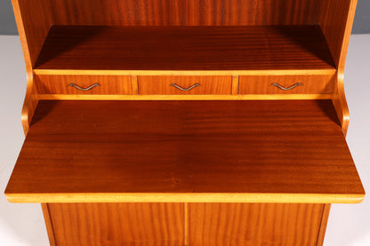 Wunderschöner Mid Century Schrank Bücherregal Vintage Sekretär Highboard Holz Regal