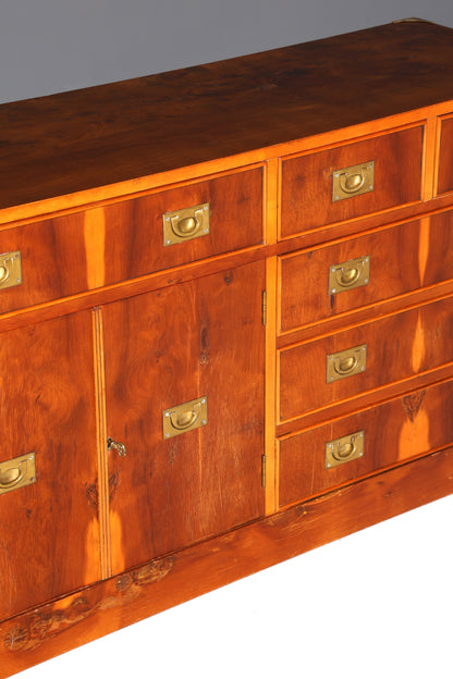 Traumhaftes XXL Maritim Sideboard Englische Schiffs Kommode Englisch Antik Schrank Military Chest