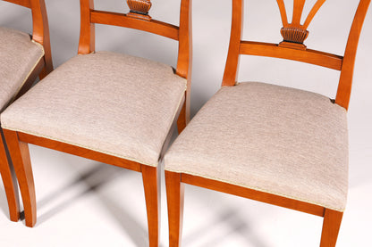 4x Edle Englische Stühle Englisch Dining Chairs Antik 60er Jahre Eibe Küchenstühle Stuhlset