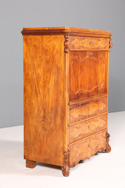 Edler Louis Philippe Sekretär um 1880 Gründerzeit Antik Vertiko Schrank Chiffoniere Schubladenkommode