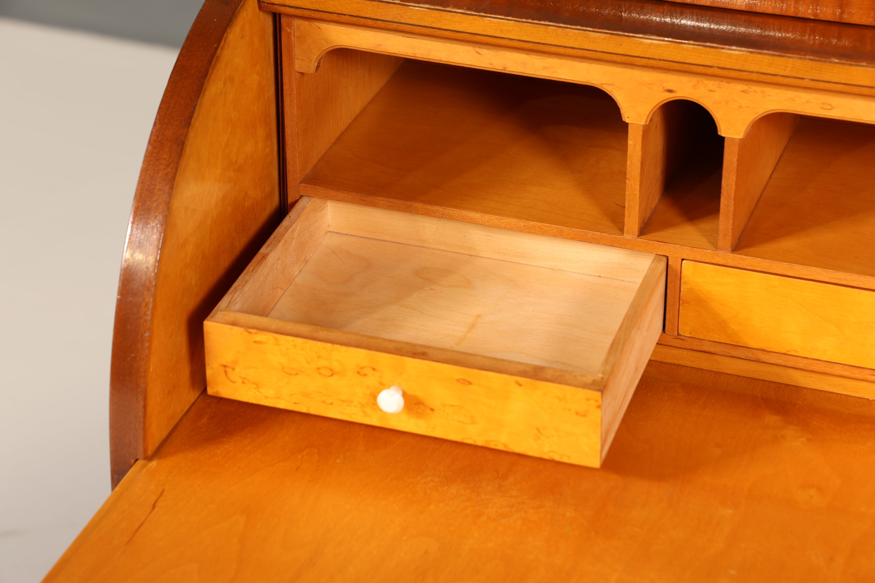 Wunderschöner Mid Century Rollladen Sekretär echt Holz Büro Schrank Vintage Schreibkommode