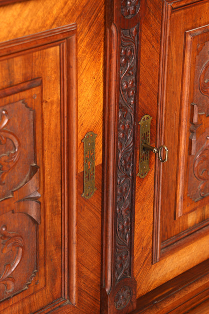 Wunderschöner Gründerzeit Sideboard Antik Nussbaum Schrank Kommode um 1890