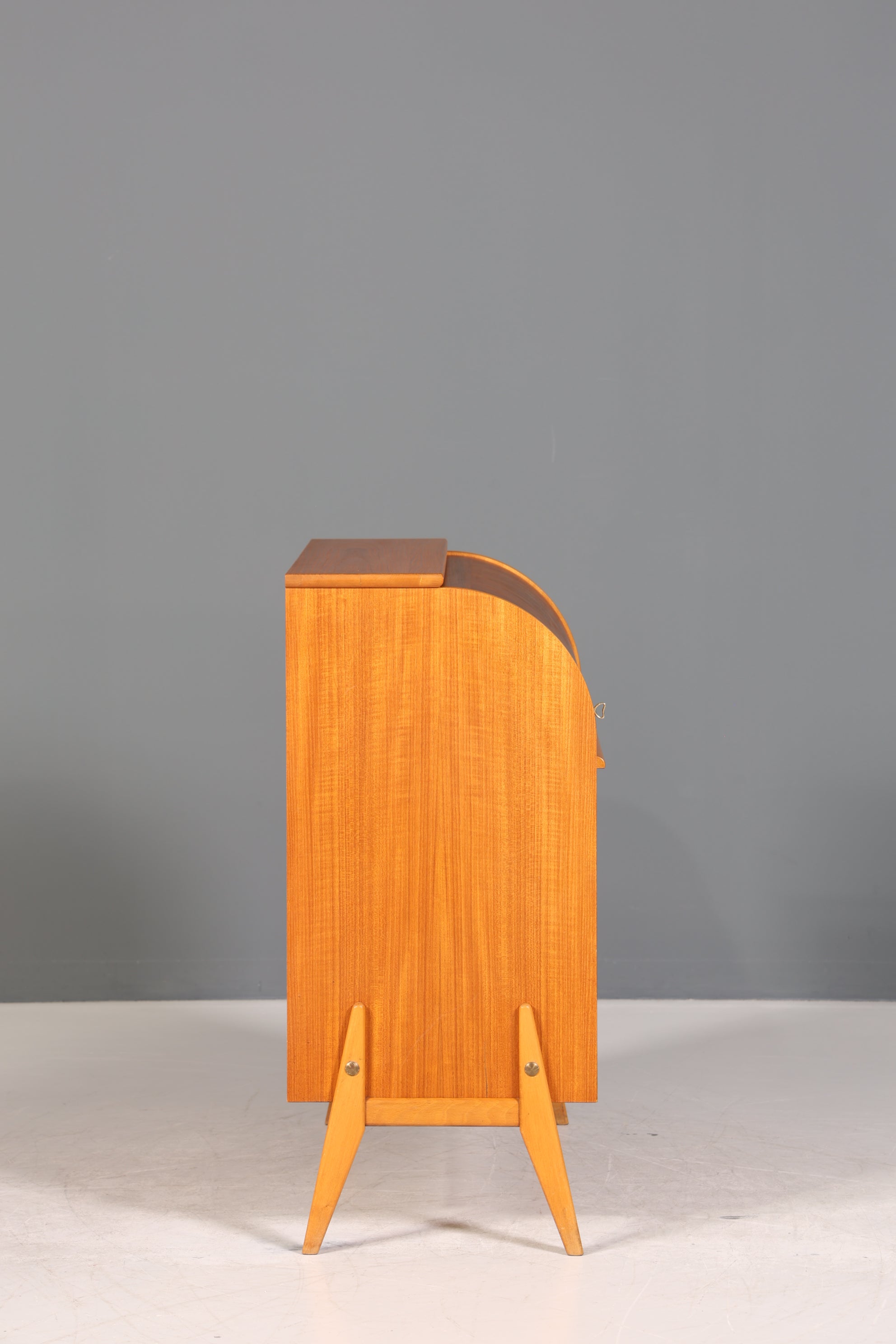 Wunderschöner Mid Century Rollladen Sekretär Danish Design Teak Holz Schreibkommode 60er Jahre