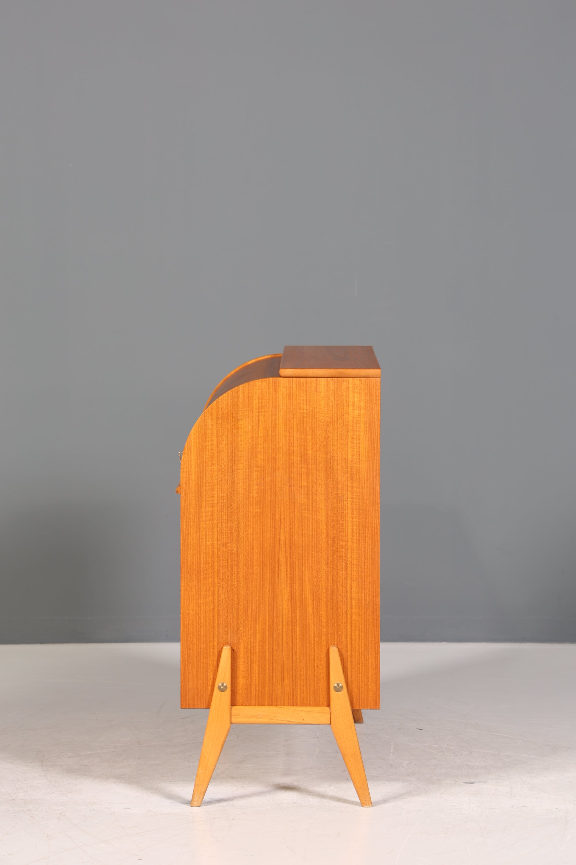 Wunderschöner Mid Century Rollladen Sekretär Danish Design Teak Holz Schreibkommode 60er Jahre