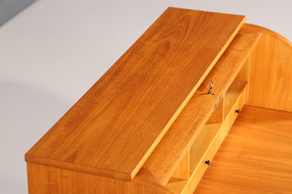 Wunderschöner Mid Century Rollladen Sekretär Danish Design Teak Holz Schreibkommode 60er Jahre