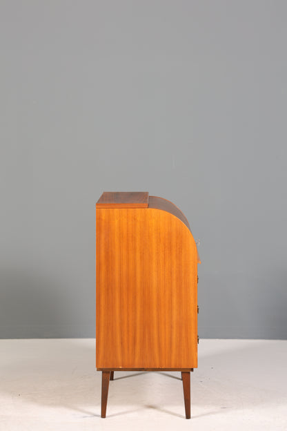Traumhafter Mid Century Rollladen Sekretär echt Holz Büro Schrank Vintage Schreibkommode