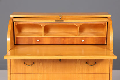 Stilvoller Mid Century Rollladen Sekretär echt Holz Büro Schrank Vintage Schreibkommode