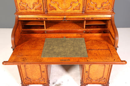 Beeindruckender Louis Philippe Sekretär Antik Rollladen Sekretär Schreibtisch Nussbaum Aufsatzsekretär