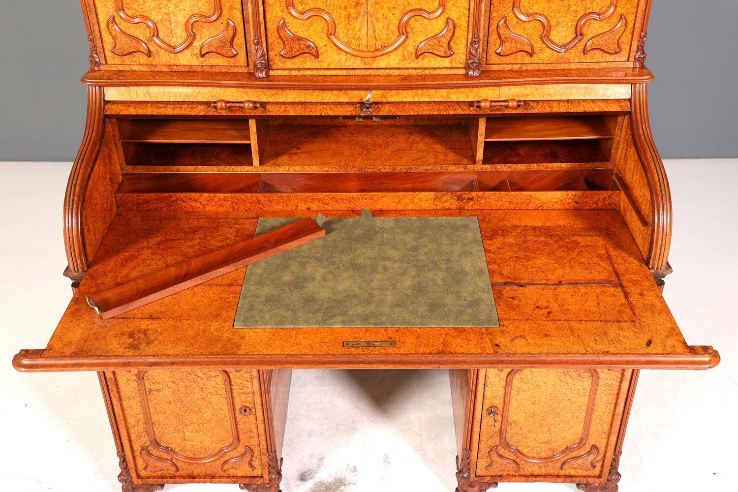 Beeindruckender Louis Philippe Sekretär Antik Rollladen Sekretär Schreibtisch Nussbaum Aufsatzsekretär