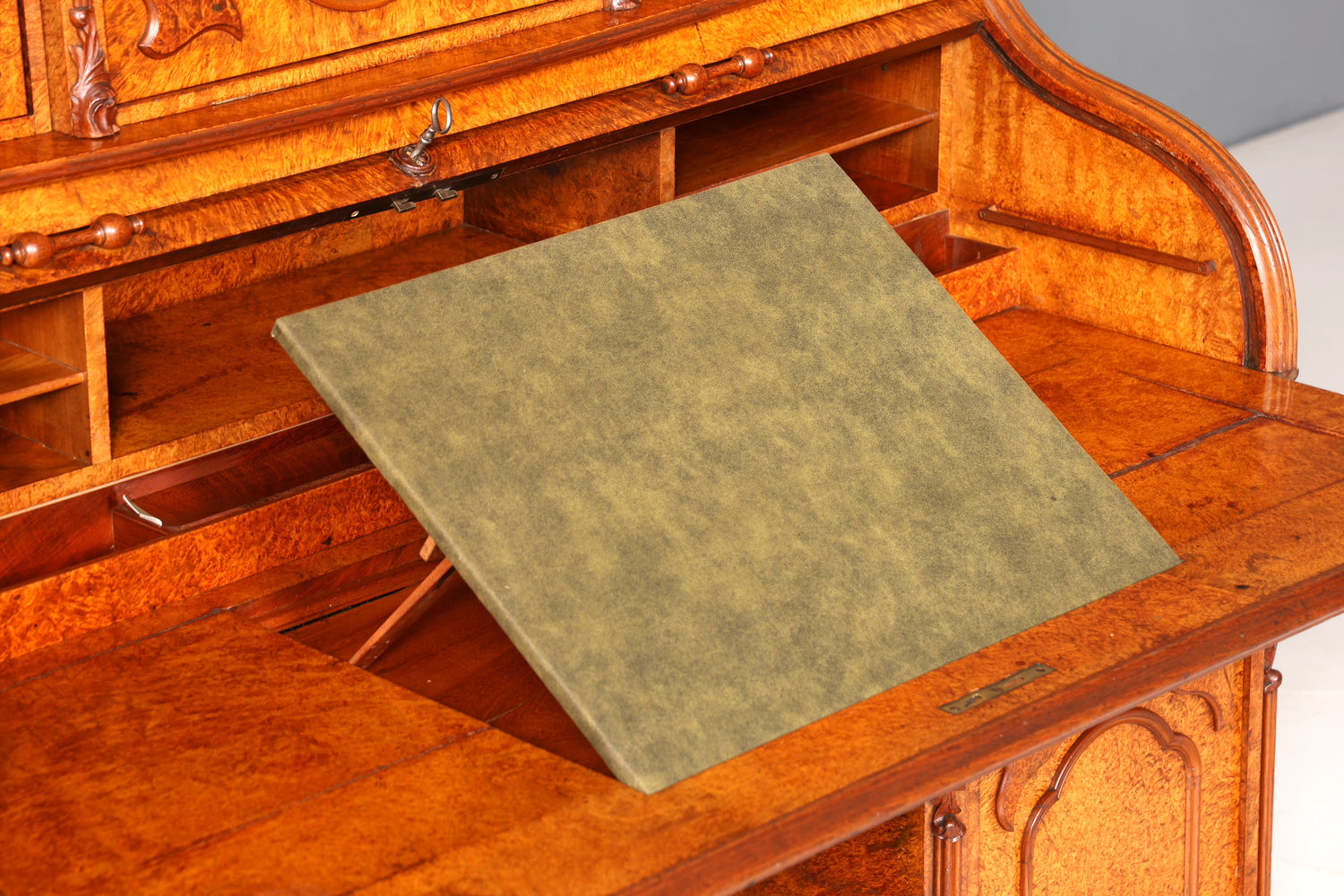 Beeindruckender Louis Philippe Sekretär Antik Rollladen Sekretär Schreibtisch Nussbaum Aufsatzsekretär