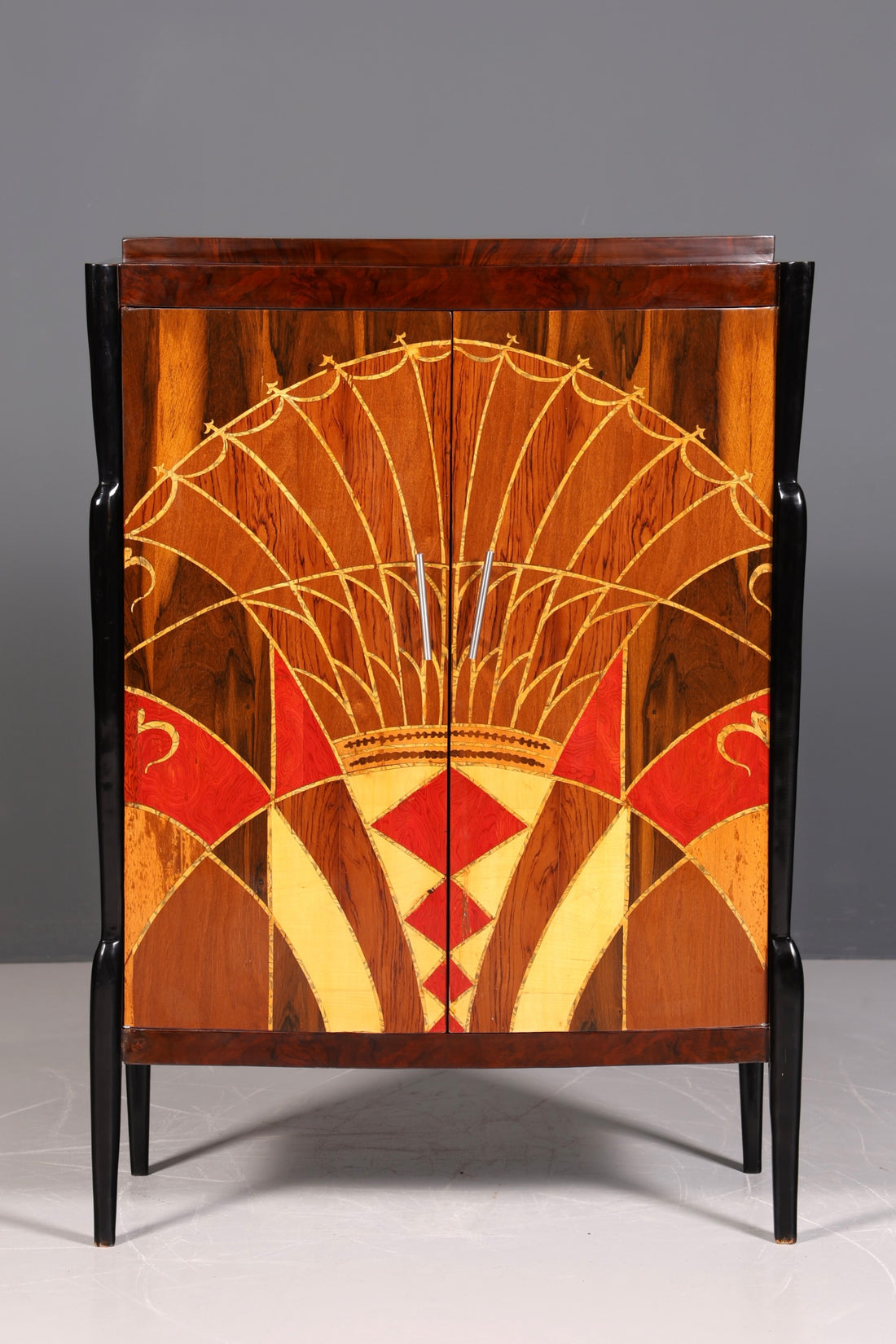 Wunderschönes Art Deco Stil Highboard Schrank Kommode Vertiko Sun Cabinet