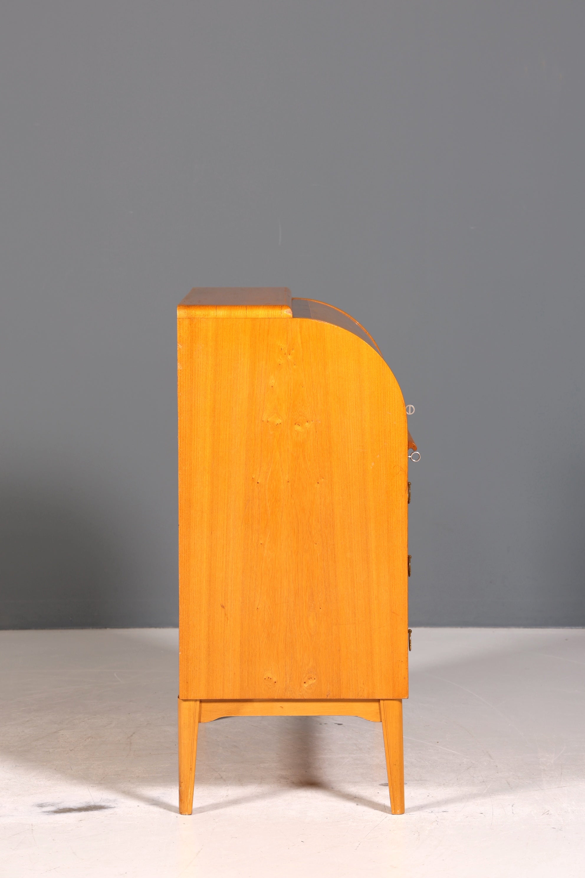 Stilvoller Mid Century Rollladen Sekretär echt Holz Büro Schrank Vintage Schreibkommode