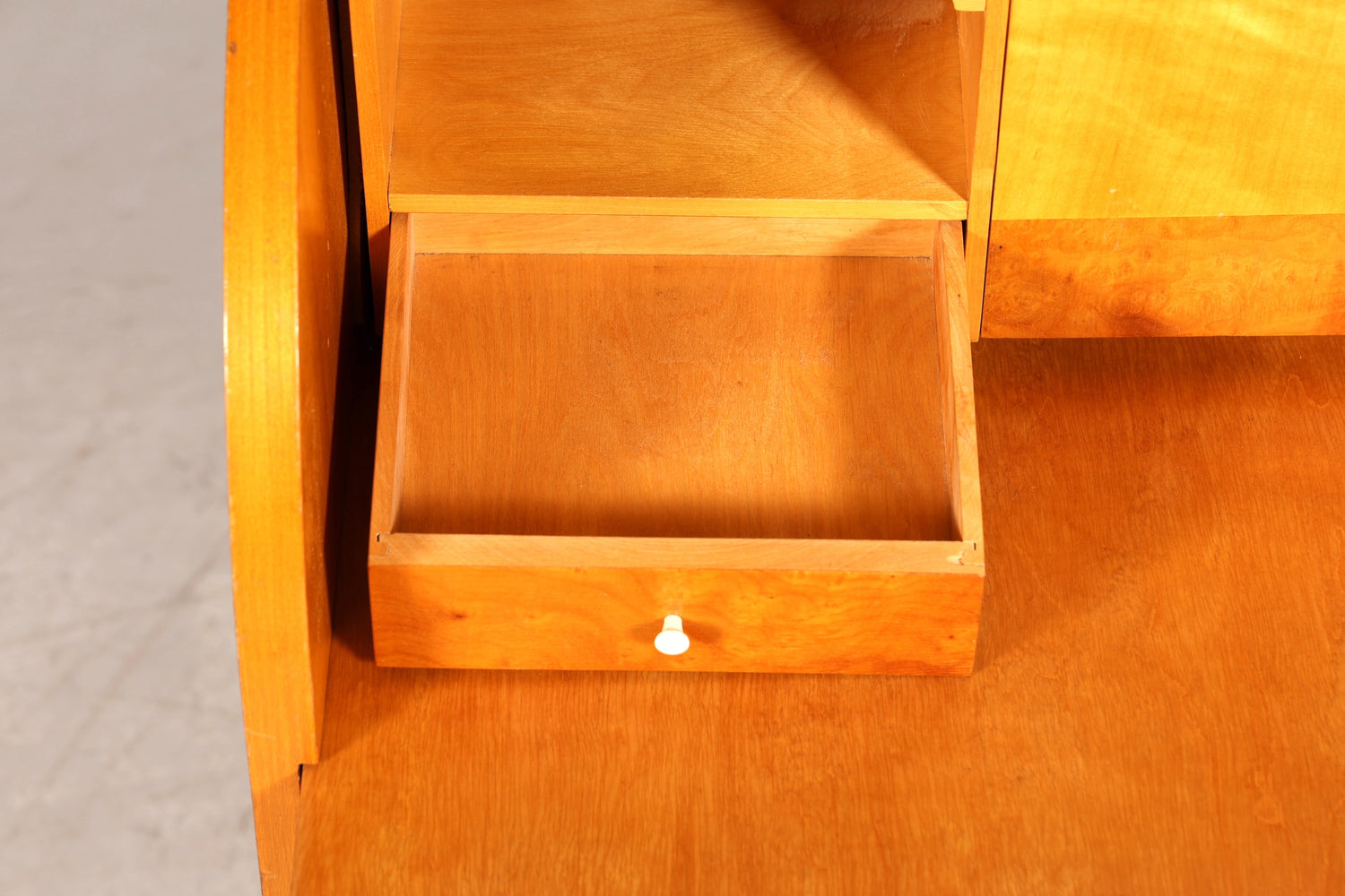 Stilvoller Mid Century Rollladen Sekretär echt Holz Büro Schrank Vintage Schreibkommode