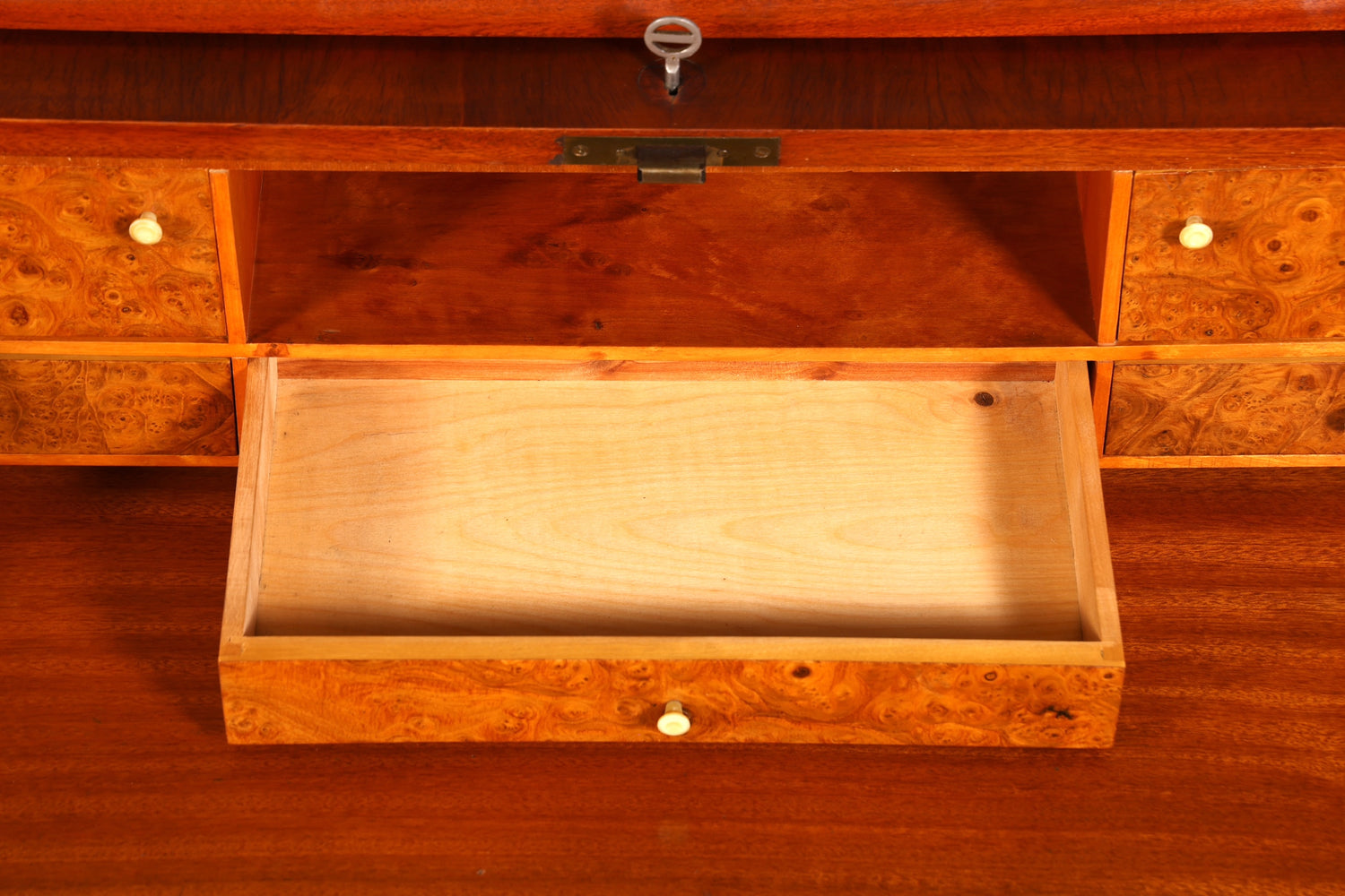 Traumhafter Mid Century Rollladen Sekretär echt Holz Büro Schrank Vintage Schreibkommode