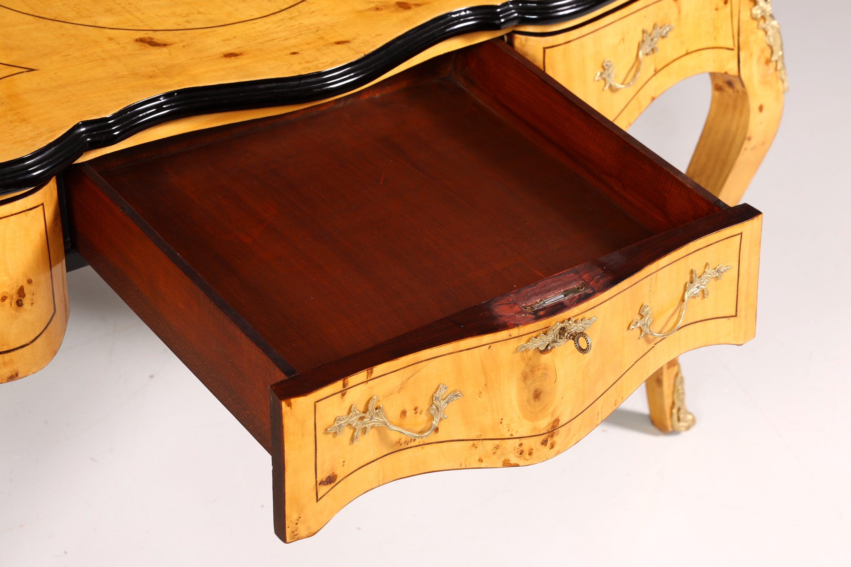 Eleganter Schreibtisch im Biedermeier Stil Bürotisch Birke Office Desk