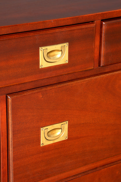 Beeindruckendes Maritim Sideboard Englische Schiffs Kommode Englisch Antik Schrank Military Chest