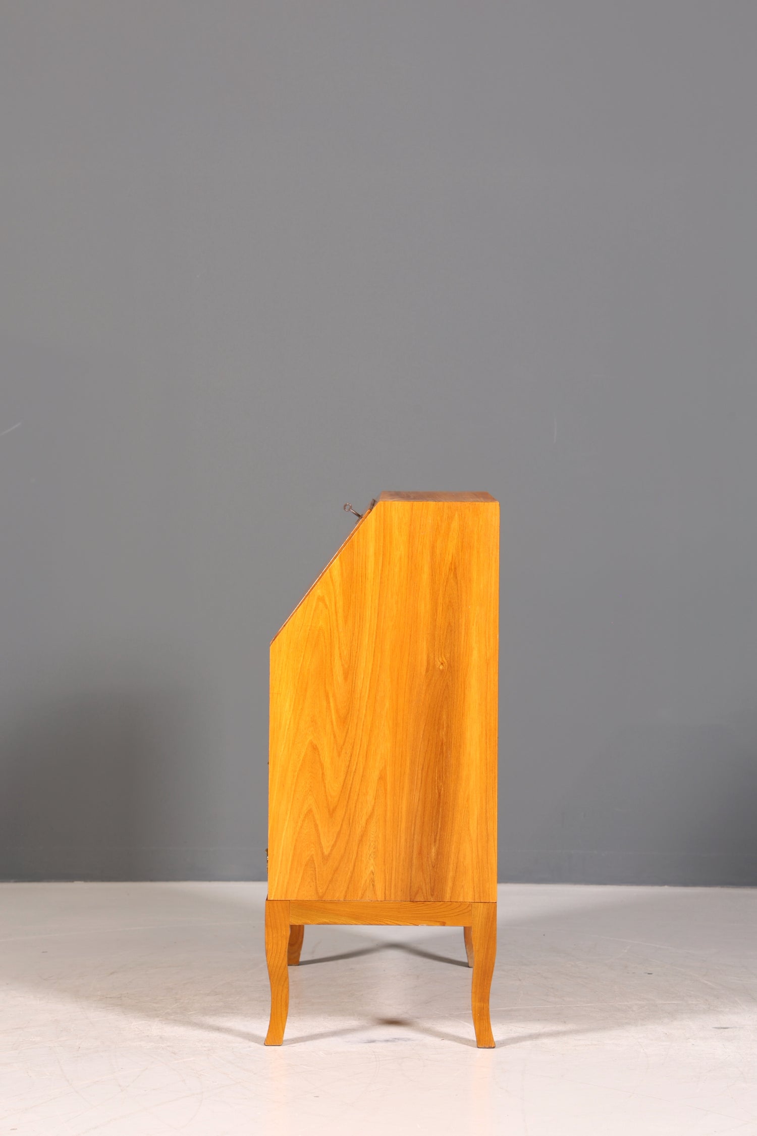 Schlichter Mid Century Sekretär Vintage Schreibmöbel echt Holz Kommode Office Secretary