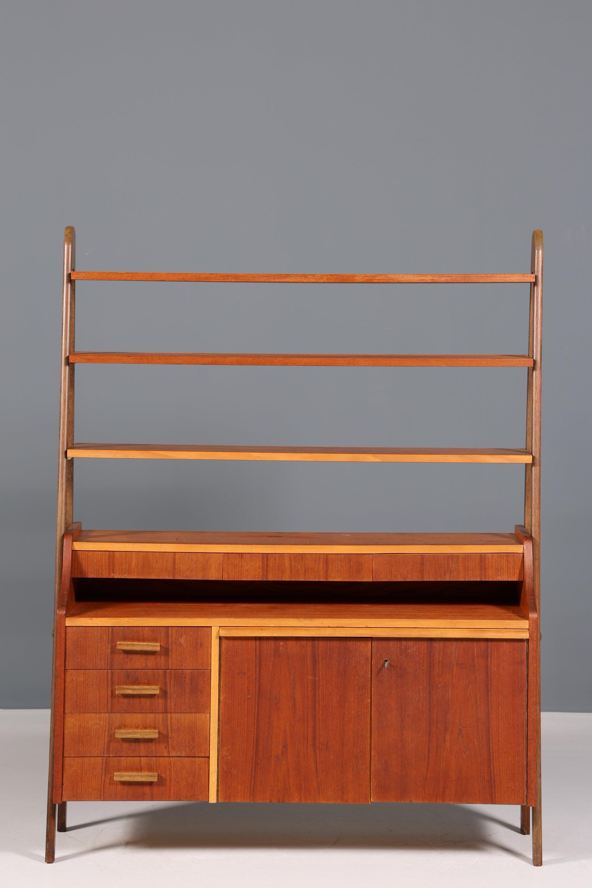 Wunderschönes Mid Century Regal Schrank Vintage echt Holz Bücherregal Retro Kommode
