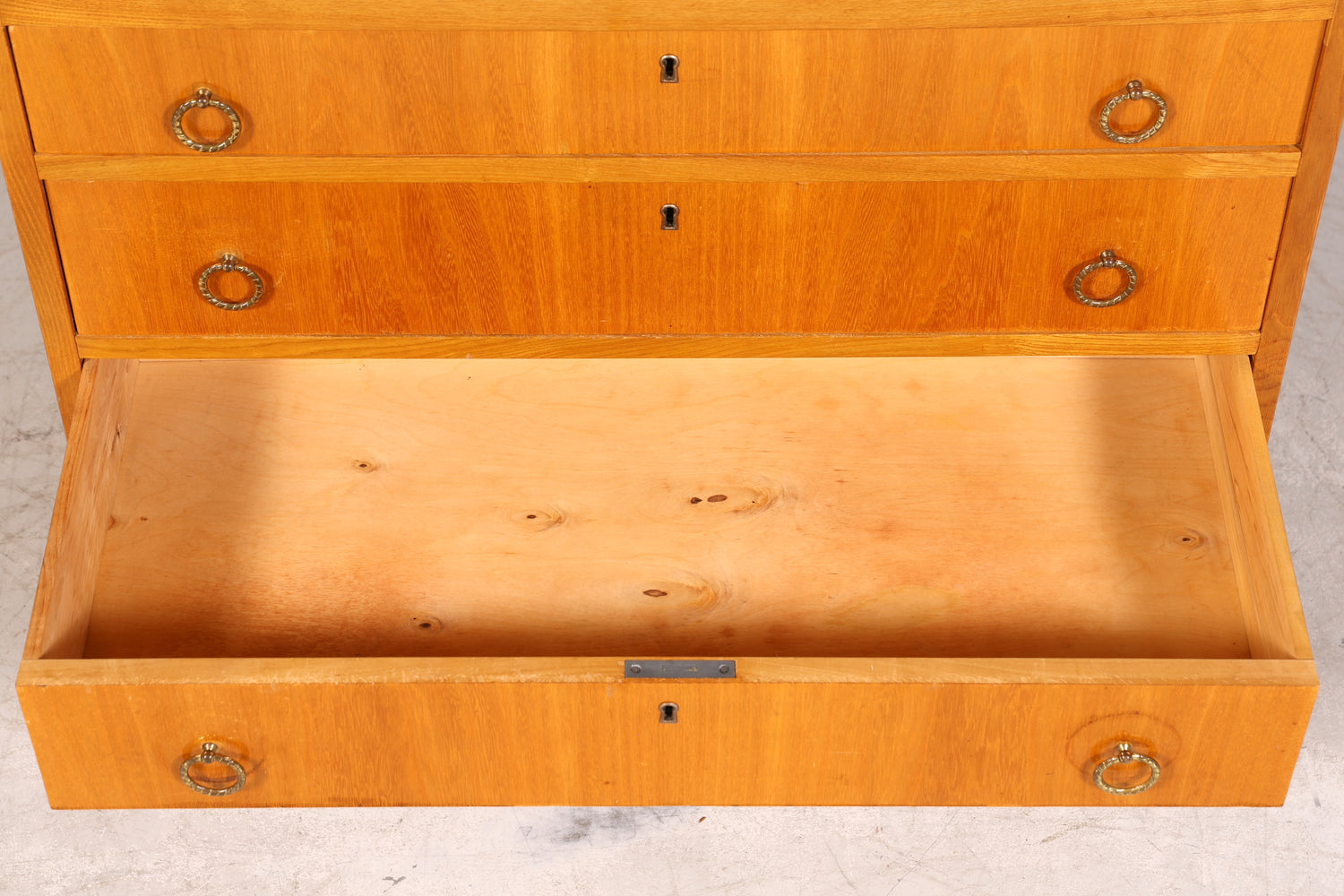 Schlichter Mid Century Sekretär Vintage Schreibmöbel echt Holz Kommode Office Secretary