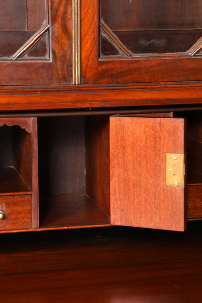 F877 Finish cm Wunderschöner Englischer Sekretär Büro Aufsatzsekretär Antik 60S Vitrinen Schrank UK