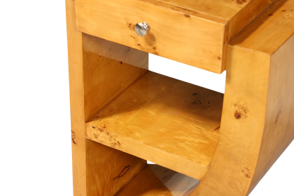 2x Wunderschöne Art Deco Stil Beistelltische Birke Ablagetisch Set Nachttische Kommode