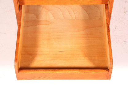 Beautiful Bauhaus-style roll-top desk, mid-century modern, real wood office table