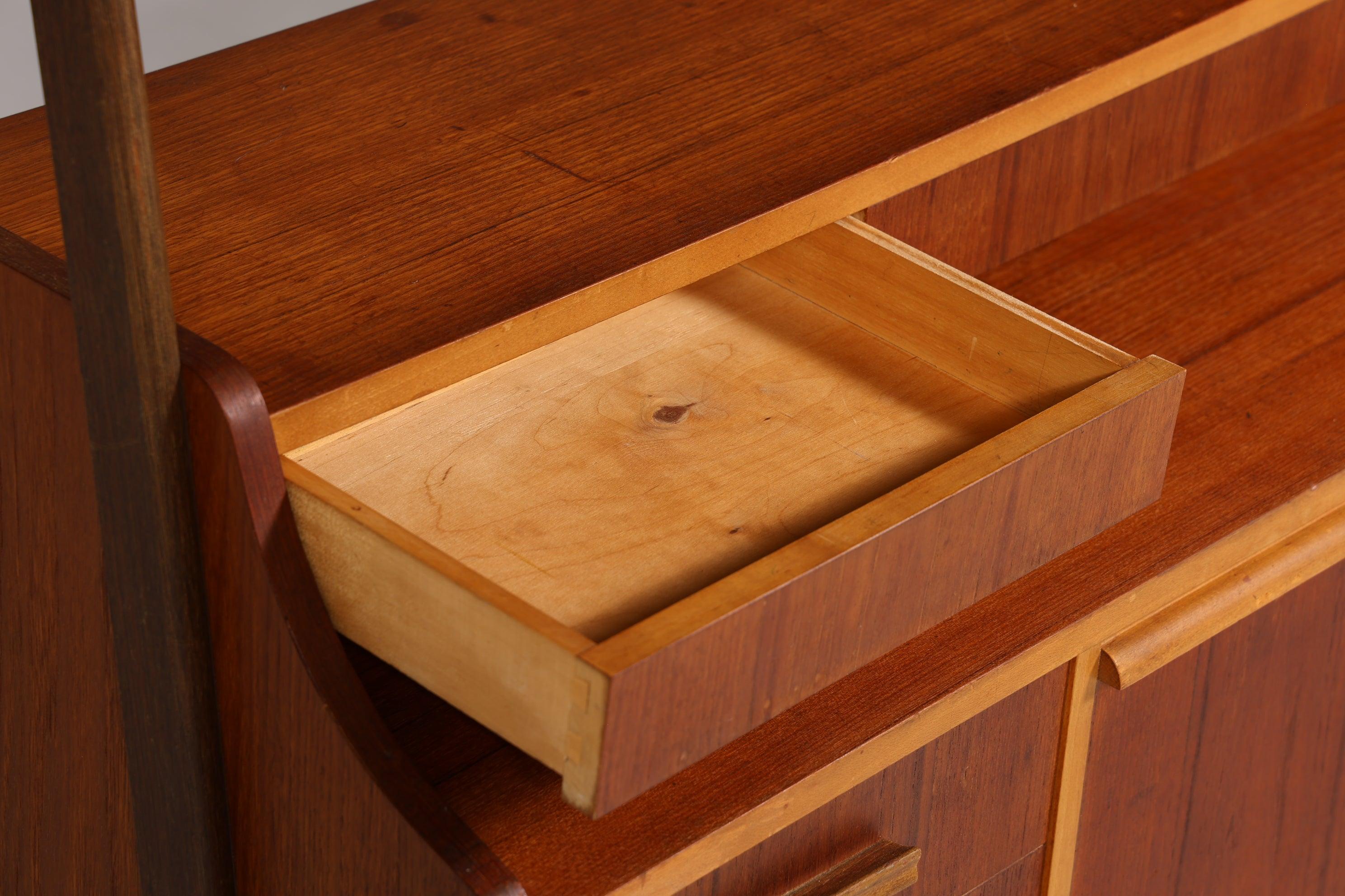 Wunderschönes Mid Century Regal Schrank Vintage echt Holz Bücherregal Retro Kommode