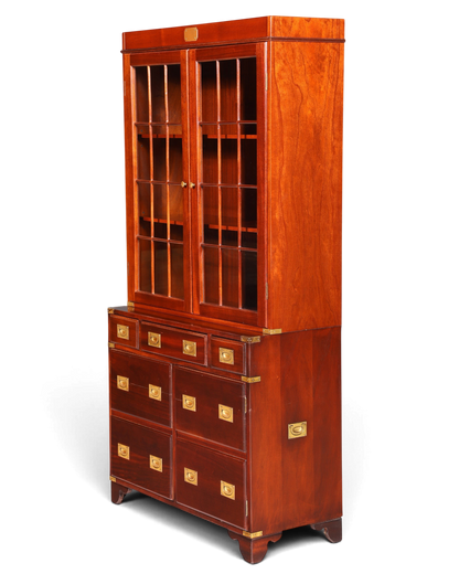 Wunderschöner Maritimer Vitrinenschrank Englischer Schrank echt Holz Bibliothek Englische Anrichte