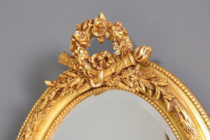 Stilvoller Ovaler Prunk Barock Stil Wandspiegel Ornamenten Gold Spiegel Flurspiegel