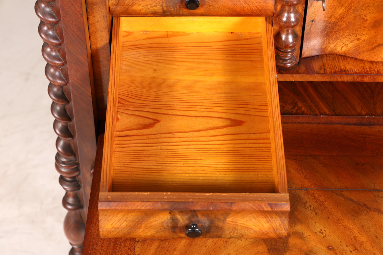 Edler Louis Philippe Sekretär Antik Biedermeier Vertiko Highboard Antik Schreibtisch Kommode