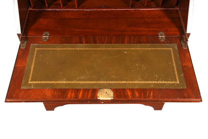 Wunderschöner Englischer Sekretär Büro Aufsatzsekretär Antik 60s Mahagoni Vitrinen Schrank UK