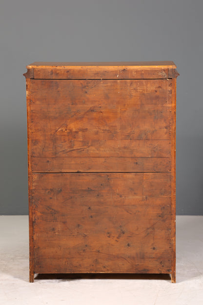 E893 Finish Stilvoller Biedermeier Sekretär Louis Philippe Vertiko Antik Kommode Schreibkommode Office Desk