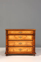 Wunderschöne Gründerzeit Kommode Louis Philippe Vertiko Nussbaum Sideboard um 1880