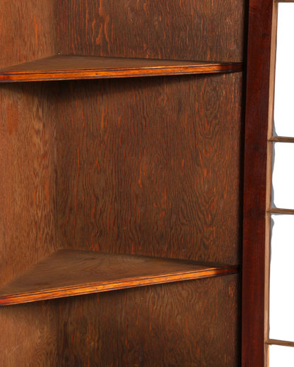 G577 Finish cm Wunderschöne Englische Eckvitrine Mahagoni Antik 60s echt Holz Schrank Eckschrank Glasvitrine (Kopie)