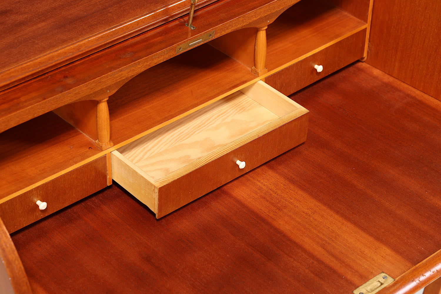 Stilvoller Schwedischer Rolladen Sekretär echt Holz Büro Kommode skandinavisches Design