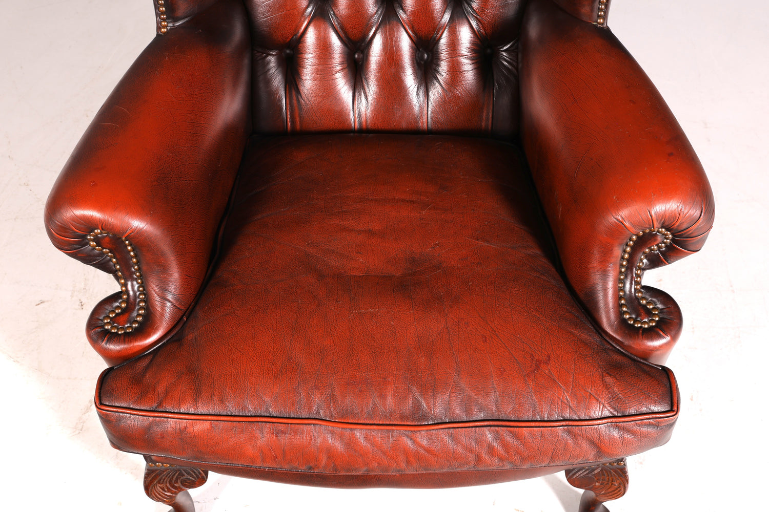 Original Chesterfield Ohrenbacken Sessel Englisch Leder Herrensessel UK Armlehnsessel