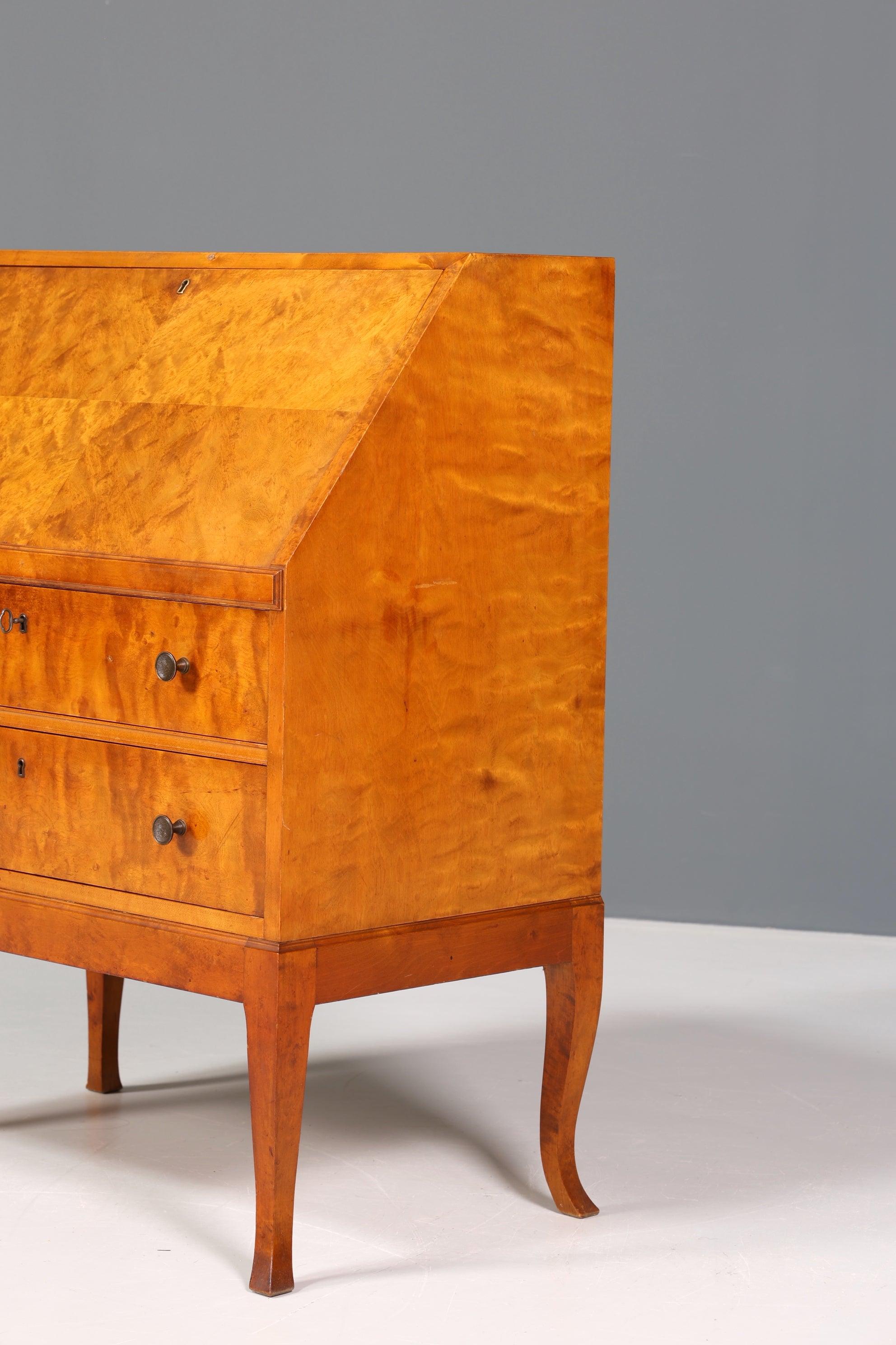Stilvoller Schwedischer Sekretär um 1930 echt Holz Büro Kommode Schreibkommode