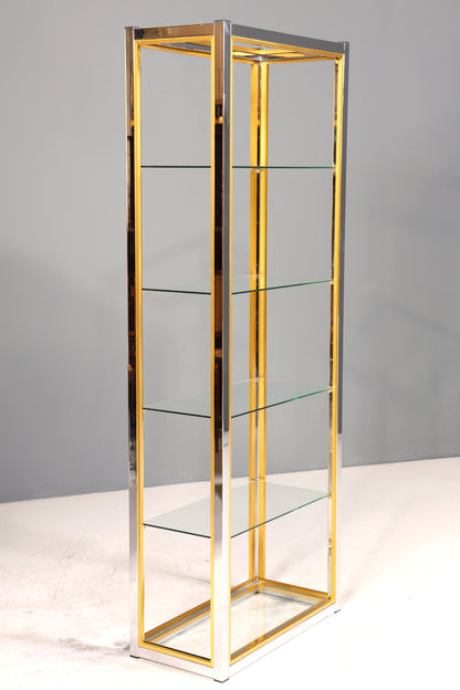 Wunderschönes Bücherregal Design by Renato Zevi Chrome Regal Mid Century Buchablage 2 von 2