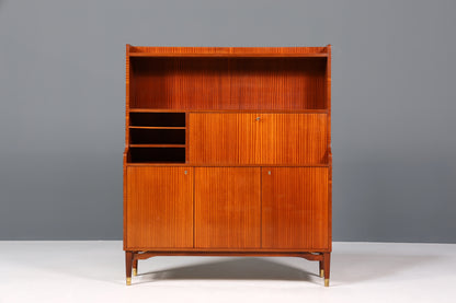 Schlichter Mid Century Schrank Sekretär Bücherregal Retro Highboard Vintage Regal 60s