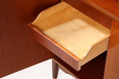 Schlichter Mid Century Schrank Sekretär Bücherregal Retro Highboard Vintage Regal 60s