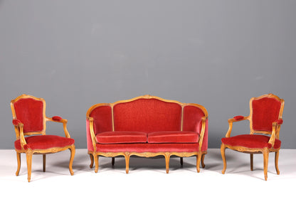 Wunderschöner Chippendale Armlehnstuhl Chippendale Stil Sekretär Stuhl Samt Stoff Sessel 2 von 2