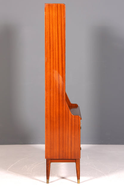 Wunderschöner Mid Century Schrank Bücherregal Vintage Sekretär Highboard Holz Regal