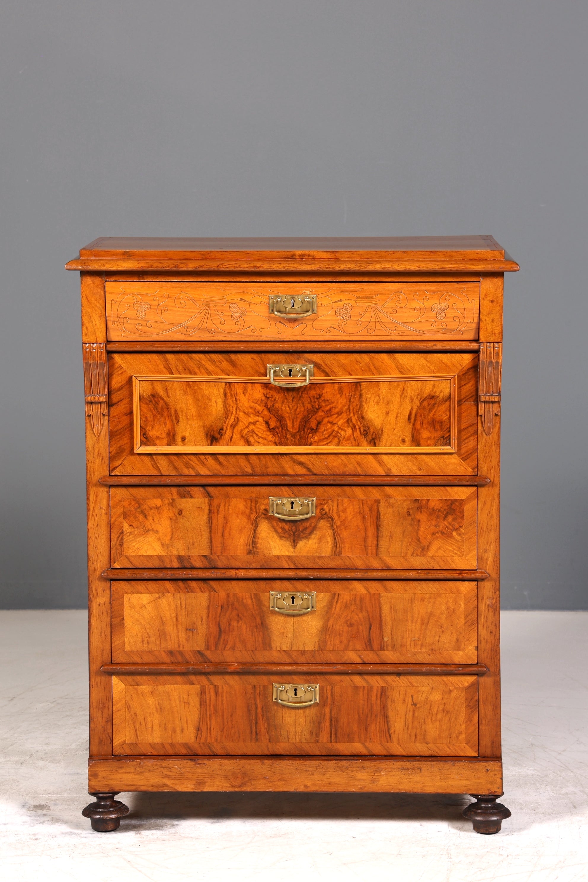 Wunderschöne Gründerzeit Kommode Jugendstil Vertiko Schubladenkommode Antik Chiffoniere Wäschekommode