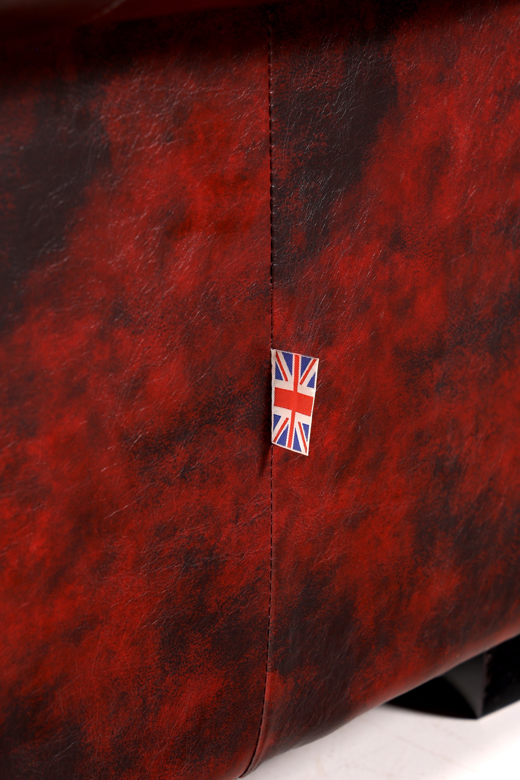 F953 Finish cm Wunderschönes Original Chesterfield 2er Sofa Englisch Oxblood Leder 2- Sitzer Couch