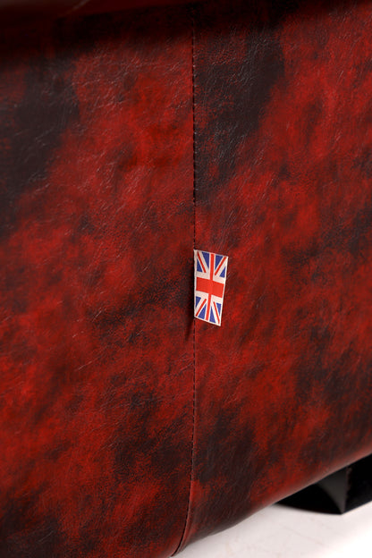 F953 Finish cm Wunderschönes Original Chesterfield 2er Sofa Englisch Oxblood Leder 2- Sitzer Couch