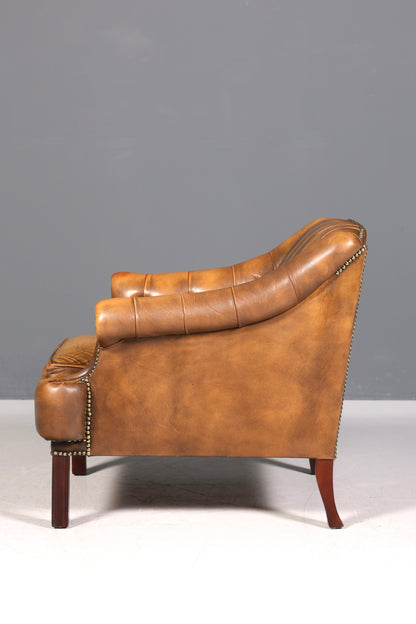 Wunderschöner seltener Chesterfield Sessel Englische Leder Armlehnsessel Herrensessel 2 von 2