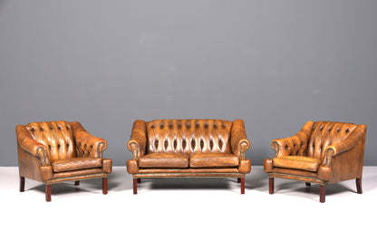 Wunderschöner seltener Chesterfield Sessel Englische Leder Armlehnsessel Herrensessel 1 von 2