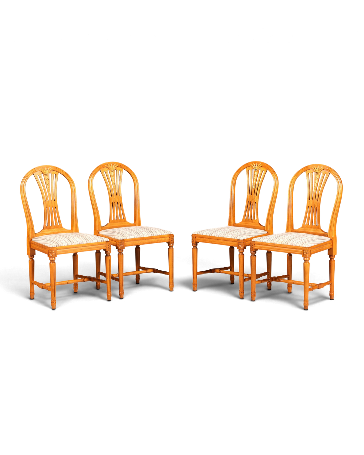 4x Traumhafte Stühle im Gustavianischem Stil Englisch Küchenstühle Antik Stil Esszimmer Stuhl Set