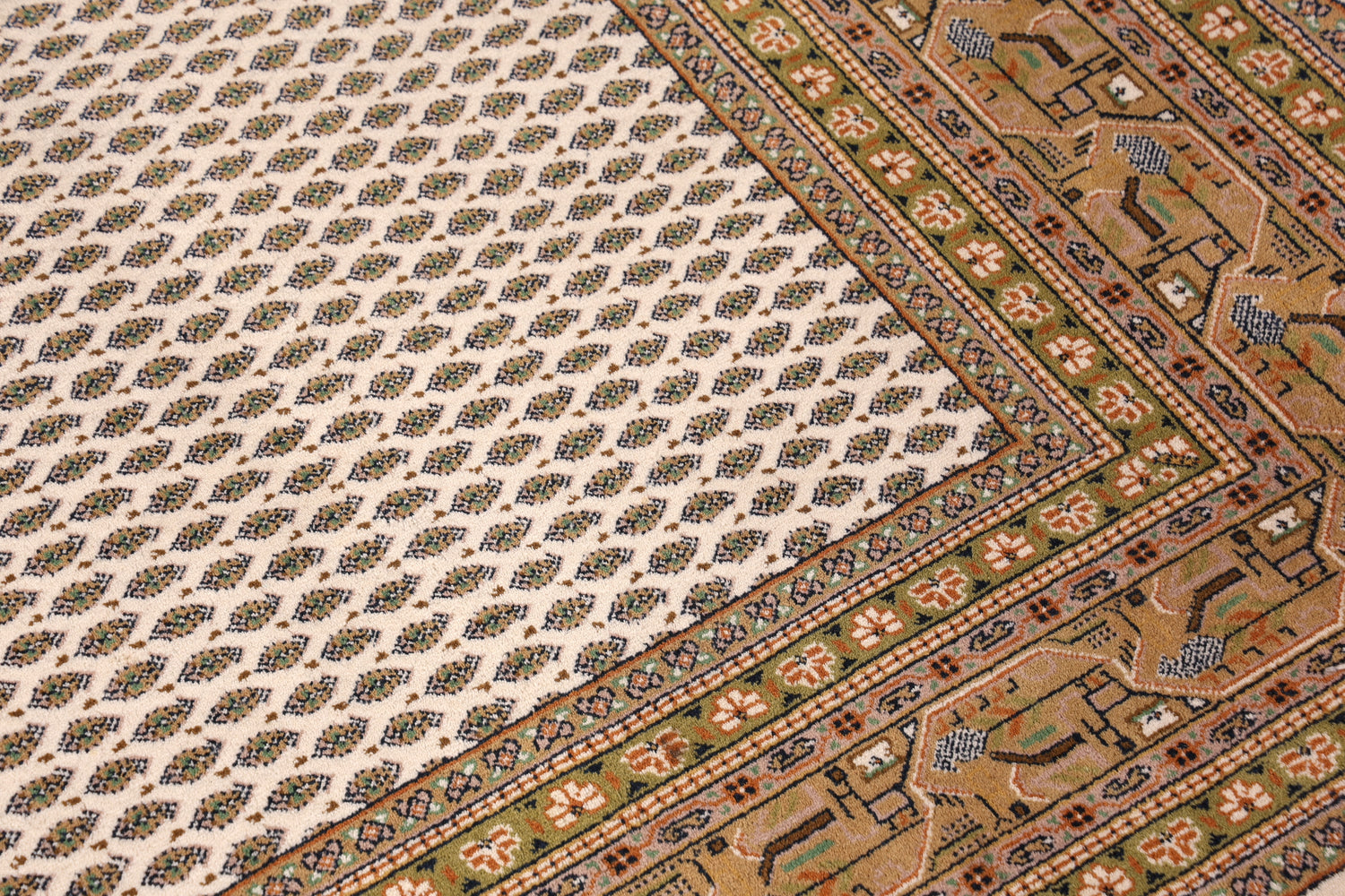 Wunderschöner Orientalischer Schurwolle Teppich Wohnzimmer Teppich Orient Teppich Kurzflorteppich aus Indien