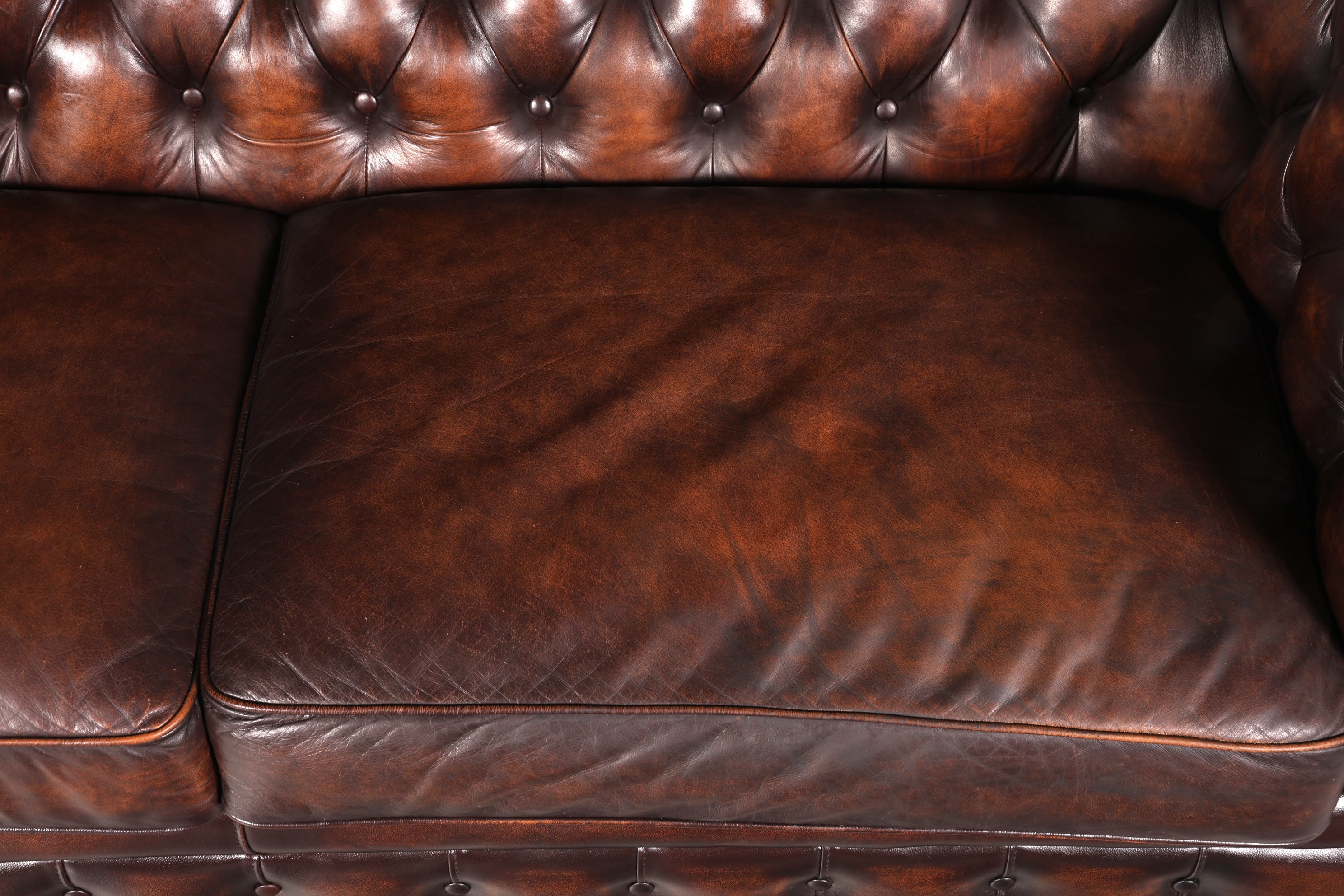 F965 Finish cm Wunderschönes Original Chesterfield 2er Sofa Englisch Oxblood Leder 2- Sitzer Couch